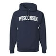 thumbnail image 1 of Wild Bobby State of Wisconsin College Style Unisex Hoodie Sweatshirt, 1 of 6