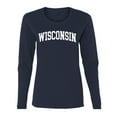 thumbnail image 1 of Wild Bobby State of Wisconsin College Style Women Graphic Long Sleeve Tee, 1 of 5