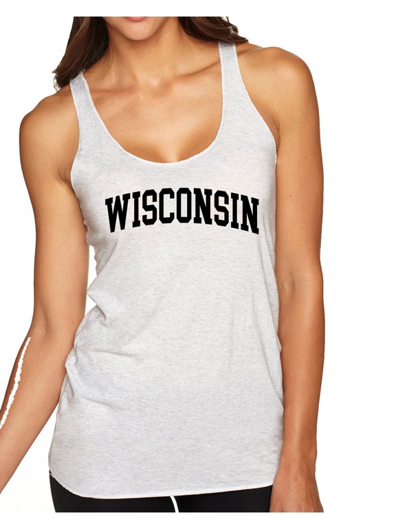State of Wisconsin College Style Women Tri-Blend Racerback Tank Top