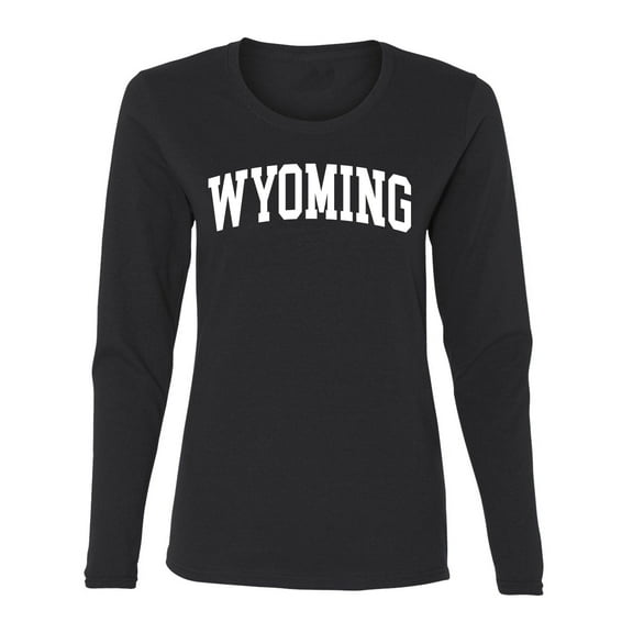 Wild Bobby State of Wyoming College Style Women Graphic Long Sleeve Tee