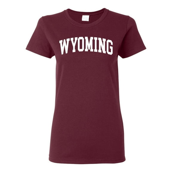 Wild Bobby State of Wyoming College Style Women Graphic Tee