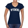 thumbnail image 1 of Wild Bobby State of Wyoming College Style Women Standard V-Neck Tee, 1 of 6