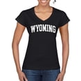 thumbnail image 1 of Wild Bobby State of Wyoming College Style Women Standard V-Neck Tee, 1 of 6