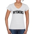 thumbnail image 1 of Wild Bobby State of Wyoming College Style Women Standard V-Neck Tee, 1 of 6