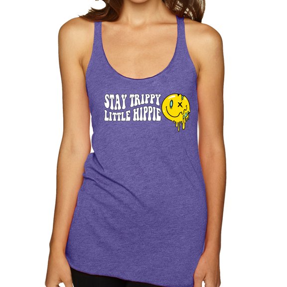 Wild Bobby Stay Trippy Little Hippie Streetwear Women Tri-Blend Racerback Tank Top