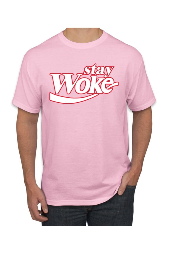 Stay Woke, Classic Iconic Soda Logo Parody Men Tee
