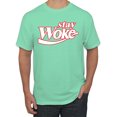 thumbnail image 1 of Wild Bobby Stay Woke, Classic Iconic Soda Logo Parody Men Tee, 1 of 5