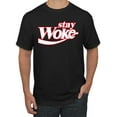 thumbnail image 1 of Wild Bobby Stay Woke, Classic Iconic Soda Logo Parody Men Tee, 1 of 5