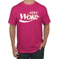 thumbnail image 1 of Wild Bobby Stay Woke, Classic Iconic Soda Logo Parody Men Tee, 1 of 5