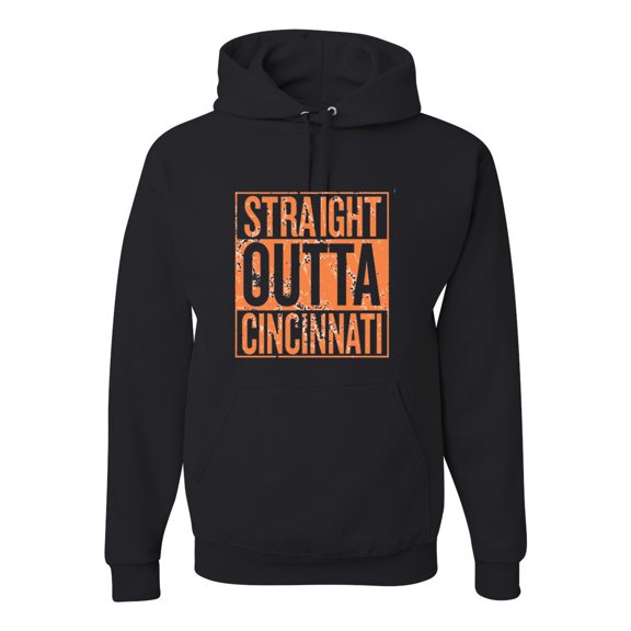 Wild Bobby Straight Outta Cincinnati CIN Fan | Fantasy Football | Mens Sports Hooded Sweatshirt Graphic Hoodie, Black, 3XL