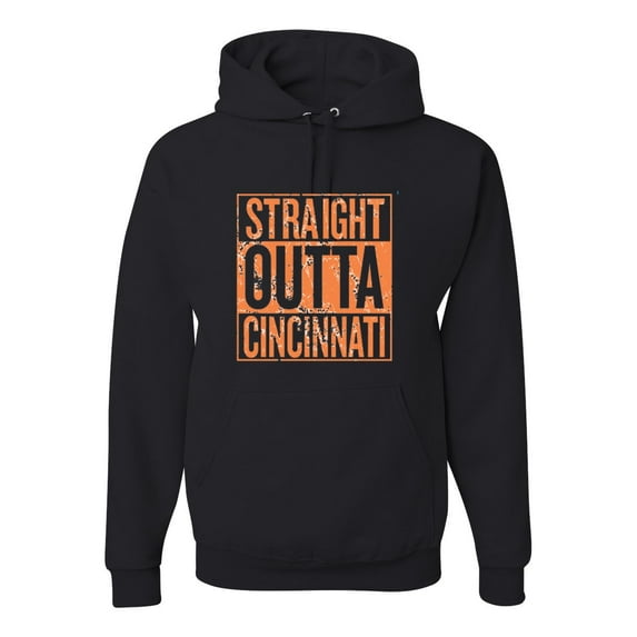 Wild Bobby Straight Outta Cincinnati CIN Fan | Fantasy Football | Mens Sports Hooded Sweatshirt Graphic Hoodie, Black, X-Large