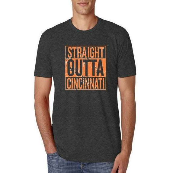 Wild Bobby Straight Outta Cincinnati CIN Fan | Fantasy Football | Mens Sports Premium Tri Blend T-Shirt, Vintage Black, Large