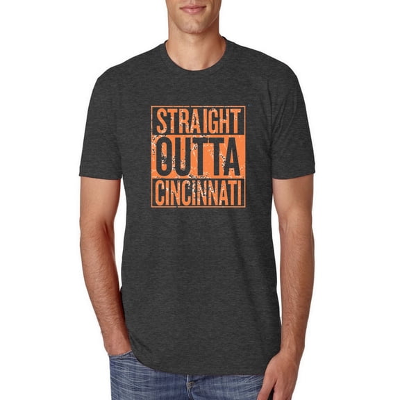 Wild Bobby Straight Outta Cincinnati CIN Fan | Fantasy Football | Mens Sports Premium Tri Blend T-Shirt, Vintage Black, Small