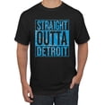 thumbnail image 1 of Wild Bobby, Straight Outta Detroit DET Fan Fantasy Football, Sports, Men Graphic Tee, Black, 5X-Large, 1 of 4
