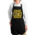 thumbnail image 1 of Wild Bobby, Straight Outta Washington Kitchen BBQ Grilling Cooking Graphic Apron with Pockets, Black, One Size, 1 of 5