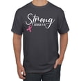 thumbnail image 1 of Wild Bobby Strong Joshua 1:9 Breast Cancer Breast Cancer Awareness Men Tee, Charcoal, Medium, 1 of 6