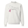 thumbnail image 1 of Wild Bobby Strong Joshua 1:9 Breast Cancer Breast Cancer Awareness Unisex Crewneck Sweatshirt, White, Small, 1 of 6