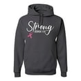 thumbnail image 1 of Wild Bobby Strong Joshua 1:9 Breast Cancer Breast Cancer Awareness Unisex Hoodie Sweatshirt, Charcoal, Large, 1 of 6