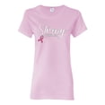 thumbnail image 1 of Wild Bobby Strong Joshua 1:9 Breast Cancer Breast Cancer Awareness Women Graphic Tee, Light Pink, Medium, 1 of 6