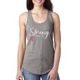 thumbnail image 1 of Wild Bobby Strong Joshua 1:9 Breast Cancer Breast Cancer Awareness Women Racerback Tank Top, Heather Grey, Large, 1 of 6