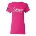 thumbnail image 1 of Wild Bobby Strong Joshua 1:9 Breast Cancer US Flag Breast Cancer Awareness Women Graphic Tee, Fuschia, 3X-Large, 1 of 5