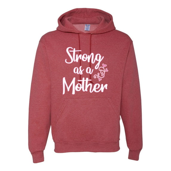 Wild Bobby, Strong as a Mother Mother's Day Unisex Hoodie Sweatshirt, Vintage Heather Red, Large