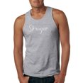 thumbnail image 1 of Wild Bobby Stronger Than Cancer Distressed Breast Cancer Awareness Men Tank Top, Heather Grey, X-Large, 1 of 6