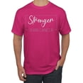 thumbnail image 1 of Wild Bobby Stronger Than Cancer Distressed Breast Cancer Awareness Men Tee, Fuschia, Medium, 1 of 6