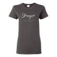 thumbnail image 1 of Wild Bobby Stronger Than Cancer Distressed Breast Cancer Awareness Women Graphic Tee, Charcoal, 3X-Large, 1 of 6