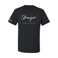 thumbnail image 1 of Wild Bobby Stronger Than Cancer Distressed US Flag Breast Cancer Awareness Men Tee, Black, Small, 1 of 5