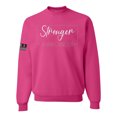 thumbnail image 1 of Wild Bobby Stronger Than Cancer Distressed US Flag Breast Cancer Awareness Unisex Crewneck Sweatshirt, Fuschia, 3X-Large, 1 of 5