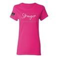 thumbnail image 1 of Wild Bobby Stronger Than Cancer Distressed US Flag Breast Cancer Awareness Women Graphic Tee, Fuschia, 3X-Large, 1 of 5