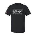 thumbnail image 1 of Wild Bobby, Stronger than Cancer USA Flag Sleeve Breast Cancer Awareness Men Tee, Black, Small, 1 of 6
