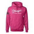 thumbnail image 1 of Wild Bobby, Stronger than Cancer USA Flag Sleeve Breast Cancer Awareness Unisex Hoodie Sweatshirt, Fuchsia, Large, 1 of 6