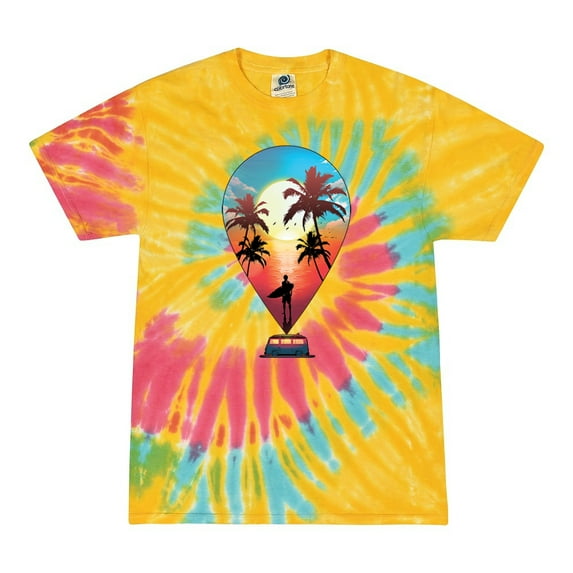Wild Bobby, Summer Beach Destination, Streetwear, Tie-Dye Tees, Aurora, X-Large