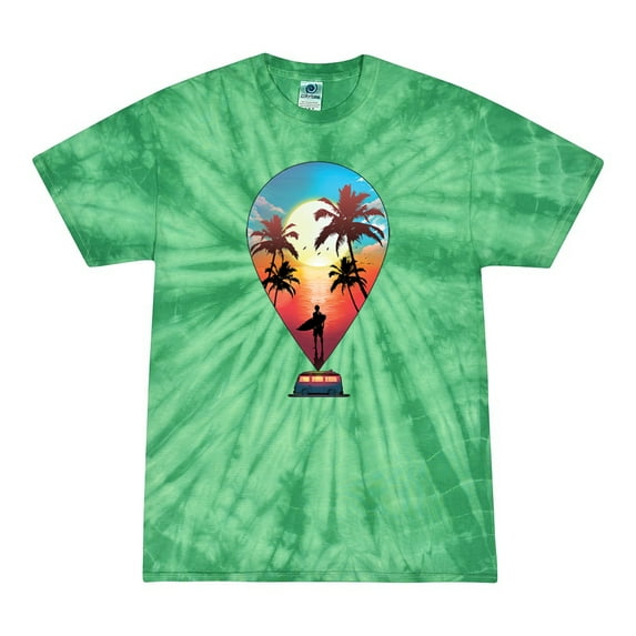 Wild Bobby, Summer Beach Destination, Streetwear, Tie-Dye Tees, Spiral Kelly, X-Large
