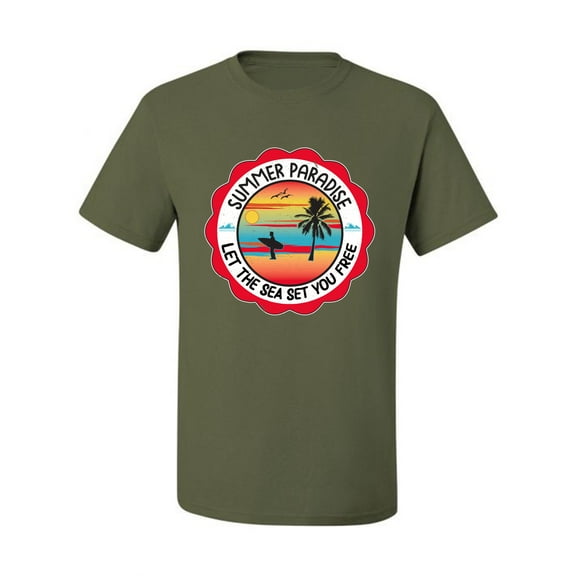 Wild Bobby Summer Paradise Let the Sea Set You Free Men Tee