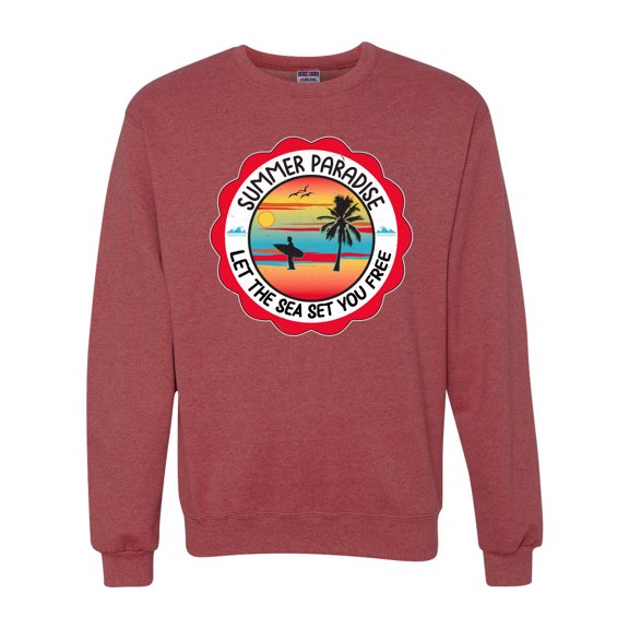 Wild Bobby Summer Paradise Let the Sea Set You Free Unisex Crewneck Sweatshirt