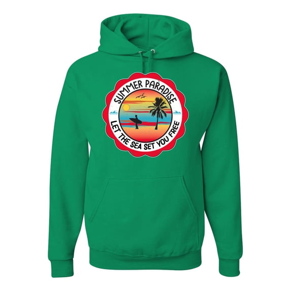 Wild Bobby Summer Paradise Let the Sea Set You Free Unisex Hoodie Sweatshirt