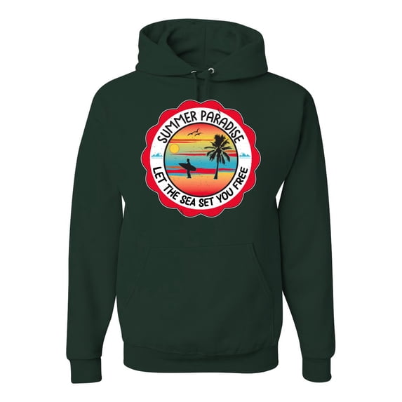 Wild Bobby Summer Paradise Let the Sea Set You Free Unisex Hoodie Sweatshirt
