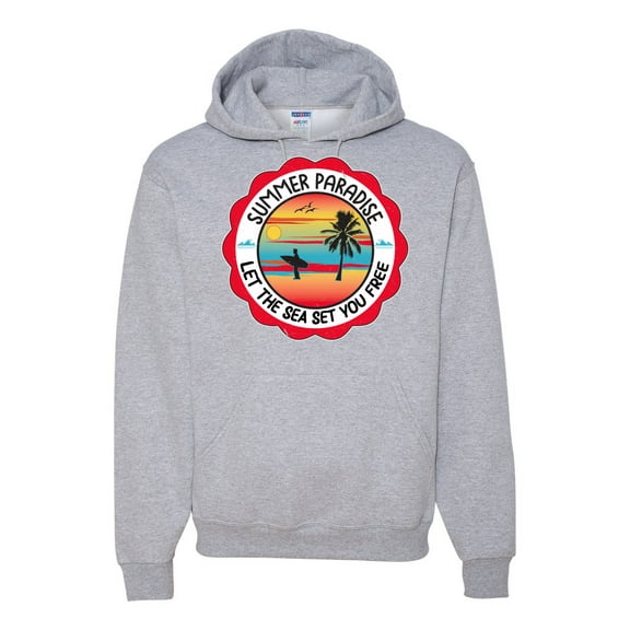 Wild Bobby Summer Paradise Let the Sea Set You Free Unisex Hoodie Sweatshirt