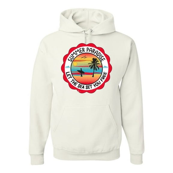 Wild Bobby Summer Paradise Let the Sea Set You Free Unisex Hoodie Sweatshirt