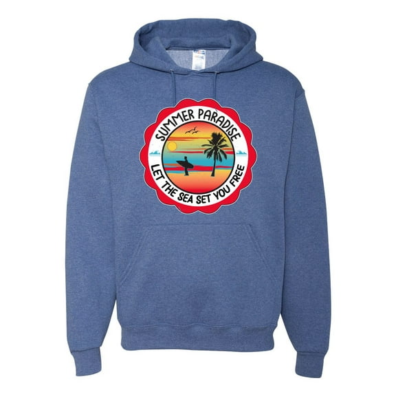 Wild Bobby Summer Paradise Let the Sea Set You Free Unisex Hoodie Sweatshirt