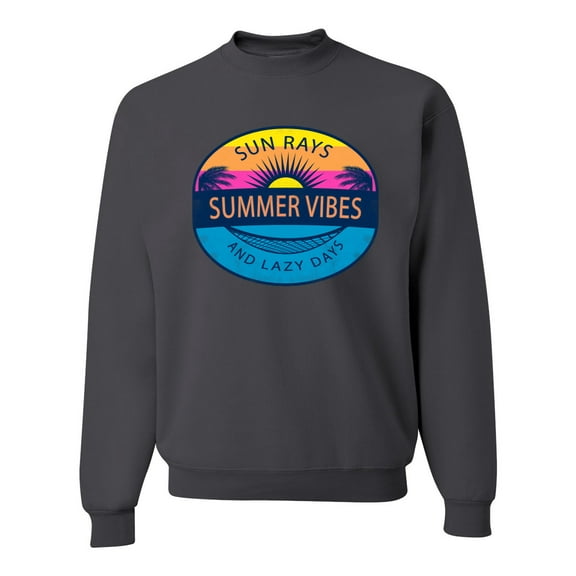 Wild Bobby Sun Rays Summer Vibes And Lazy Days Unisex Crewneck Sweatshirt