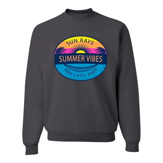 Wild Bobby Sun Rays Summer Vibes And Lazy Days Unisex Crewneck Sweatshirt