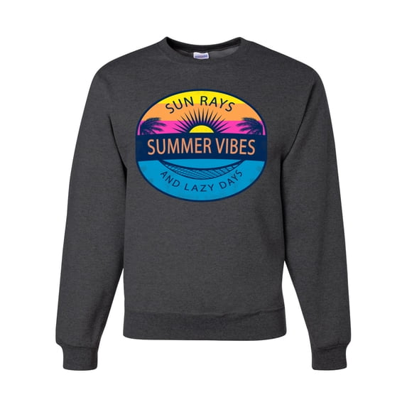 Wild Bobby Sun Rays Summer Vibes And Lazy Days Unisex Crewneck Sweatshirt