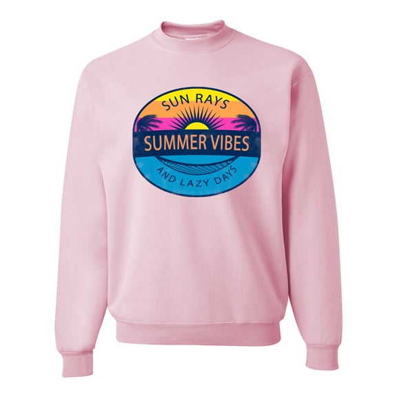 Wild Bobby Sun Rays Summer Vibes And Lazy Days Unisex Crewneck Sweatshirt