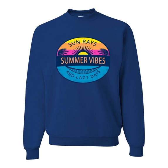Wild Bobby Sun Rays Summer Vibes And Lazy Days Unisex Crewneck Sweatshirt