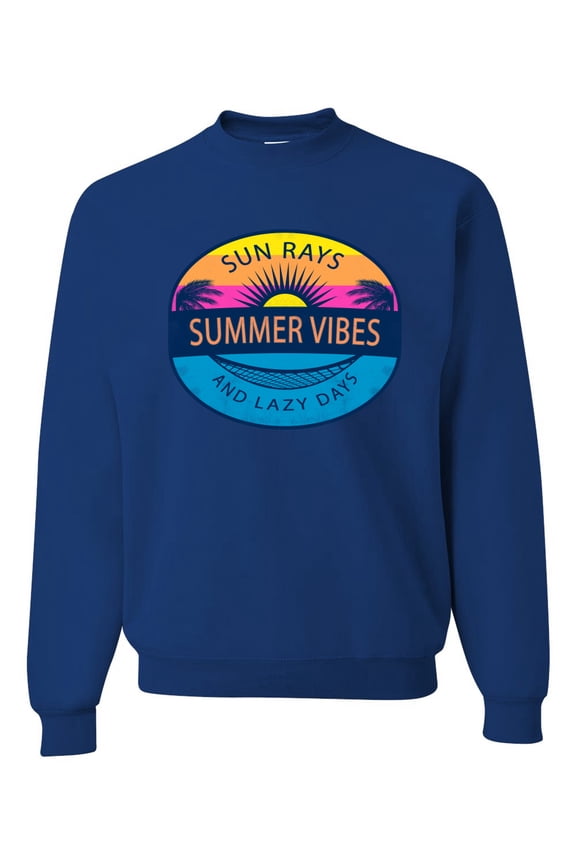Sun Rays Summer Vibes And Lazy Days Unisex Crewneck Sweatshirt