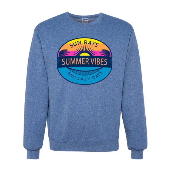 Wild Bobby Sun Rays Summer Vibes And Lazy Days Unisex Crewneck Sweatshirt
